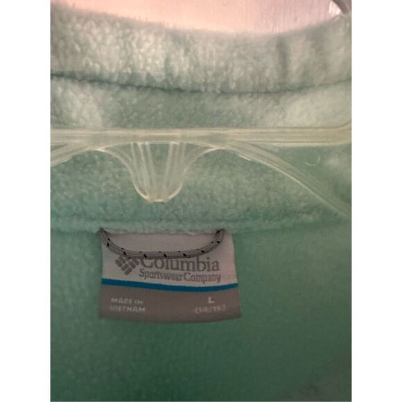 Columbia Girls Mint Green Pockets Mock Neck Full Zip Fleece Jacket Large - Picture 3 of 3